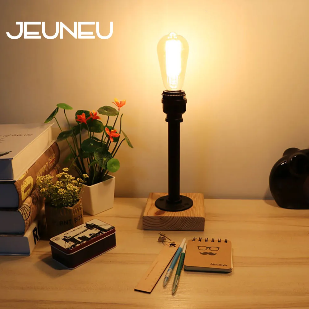 Винтажная настольная лампа в стиле ретро панк с переключателем светодиодный