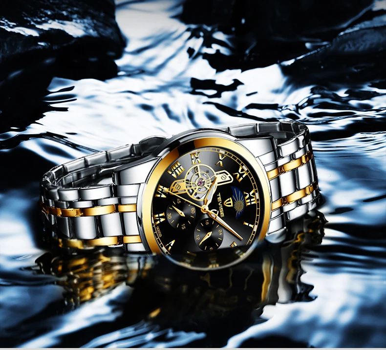 Tevise Топ бренд для мужчин Tourbillon автоматические механические часы Скелет часы для мужчин с автоматическим подзаводом мужские наручные часы Relogio Masculino