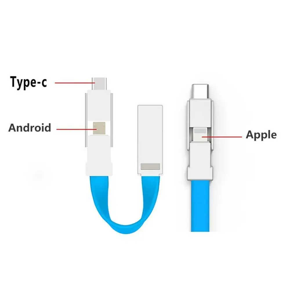 Магнитный кабель для iPhone Ligtning Micro USB Type C 3 в 1 брелок быстрой зарядки зарядный