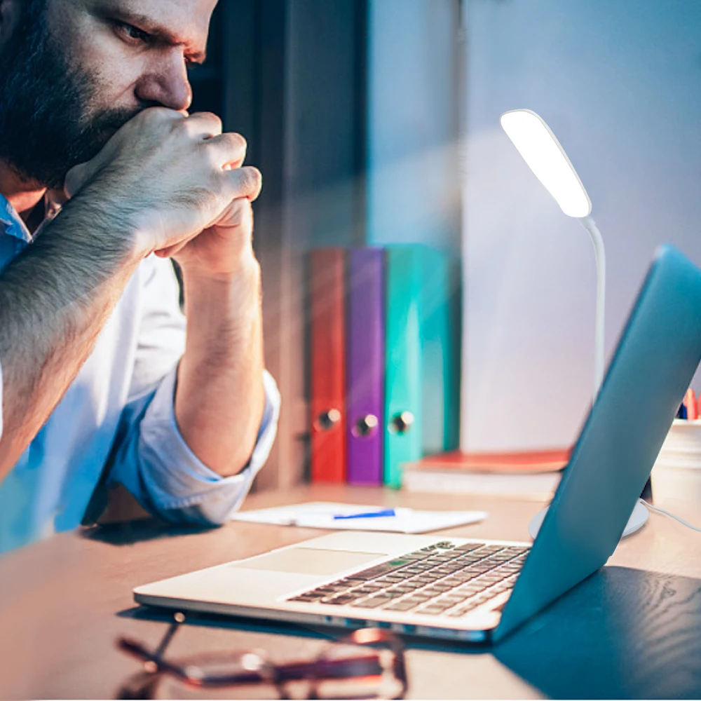 

Touch Control 3 Modes Brightness Eye-caring LED With USB Modern Table Lamp Flexible Port For Living RoomLED Desk Lamp