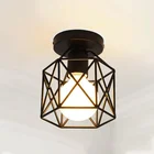 Современный промышленный винтажный подвесной светильник в виде клетки, железное искусство, алмазная пирамида, кованая комнатная потолочная лампа, подходит для лампочек E27