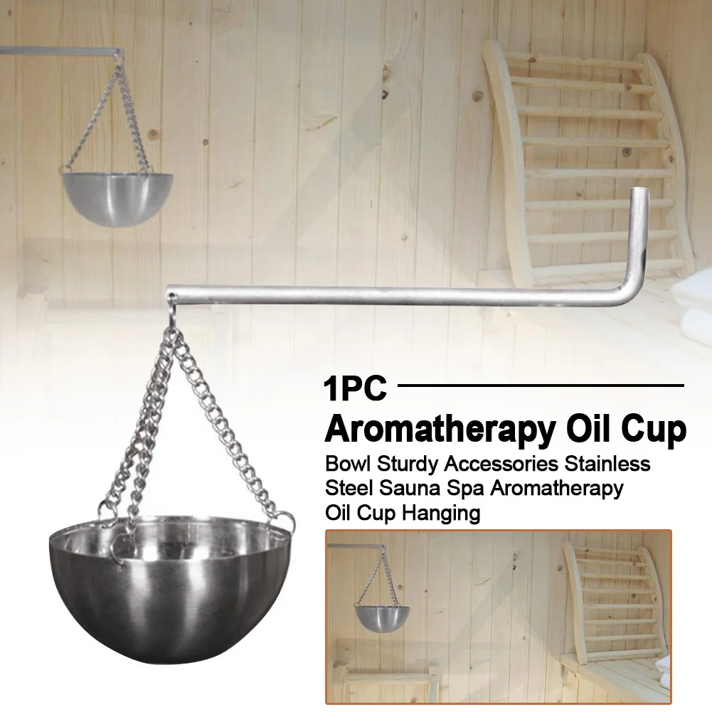 

Practical Sauna Spa Fragrance Accessories Bowl Diffuser Sturdy Aromatherapy Oil Cup Stainless Steel Holder Hanging Round