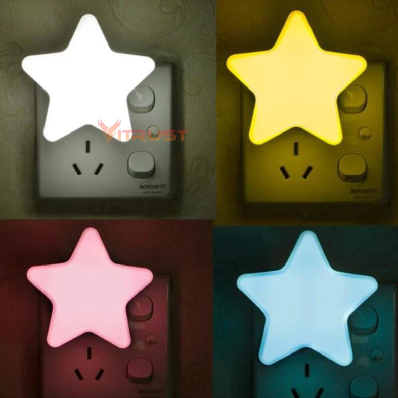 Светодиодный ночной Светильник штепсельная вилка европейского стандарта Авто