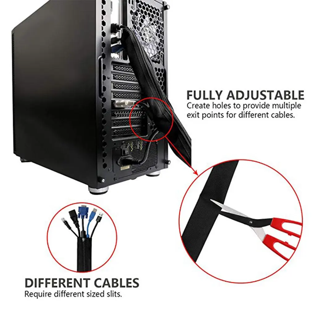 Фото 1/4 pcs/set DIY Diving Material Cable Management Sleeve Zipper Wrap Wire Hider Cover Organizer Set Velcro Tube Protection Инструменты 1/4 pcs/set DIY Diving Material Cable Management Sleeve Zipper Wrap Wire Hider Cover Organizer Set Velcro Tube Protection Инструменты