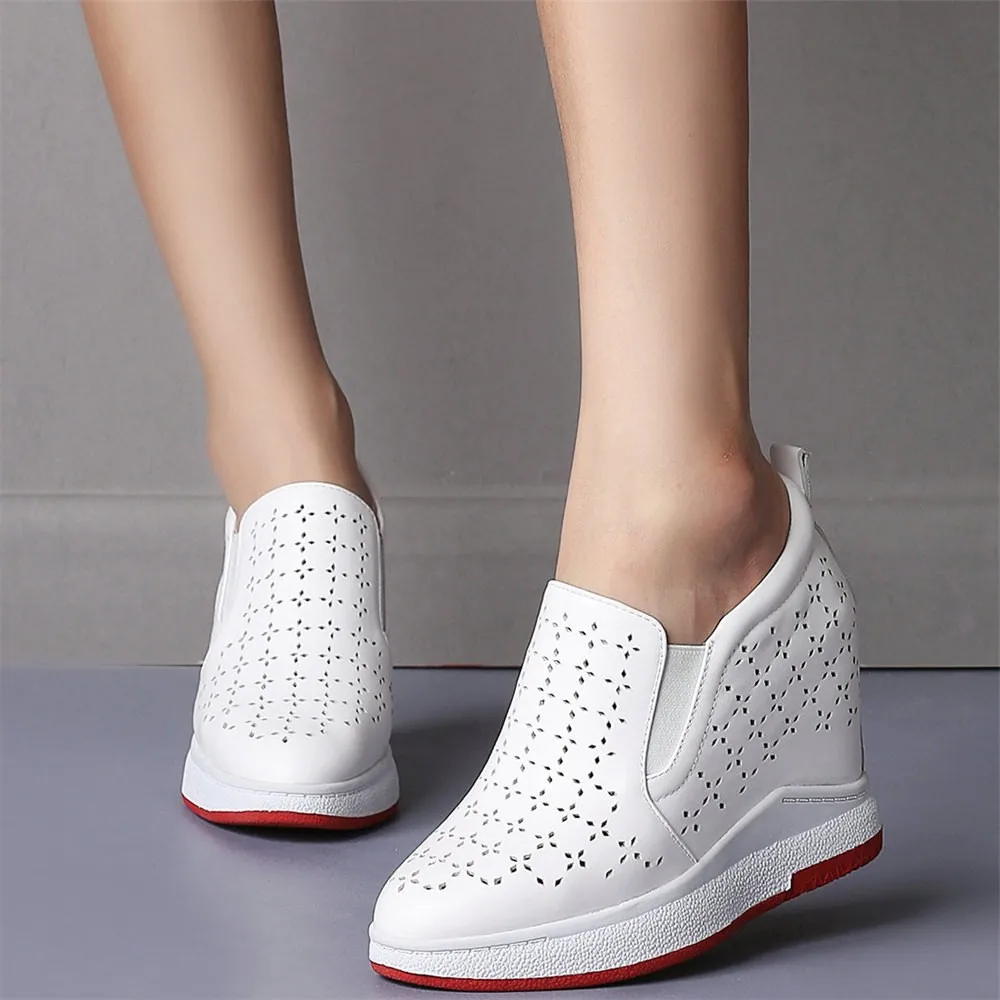 

Chunky Platform Oxfords Shoes Women Genuine Leather Wedges High Heel Gladiators Sandals Female Summer Round Toe Fashion Sneakers