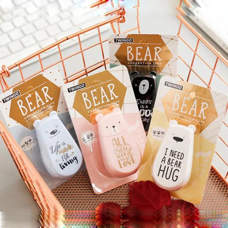 

24 pcs/lot Cartoon Bear 6M Correction Tape Cute Tapes Promotional Stationery gift School Office Supplies
