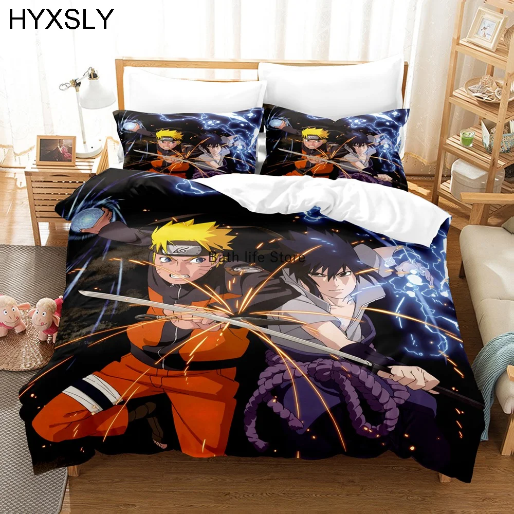 Ninja Uzumaki Uchiha Narutoes Duvet Cover Cartoon Bedding Set Double 200x200 Size for Kids Boy Girls Bedroom Decor Home Textile | Дом и сад