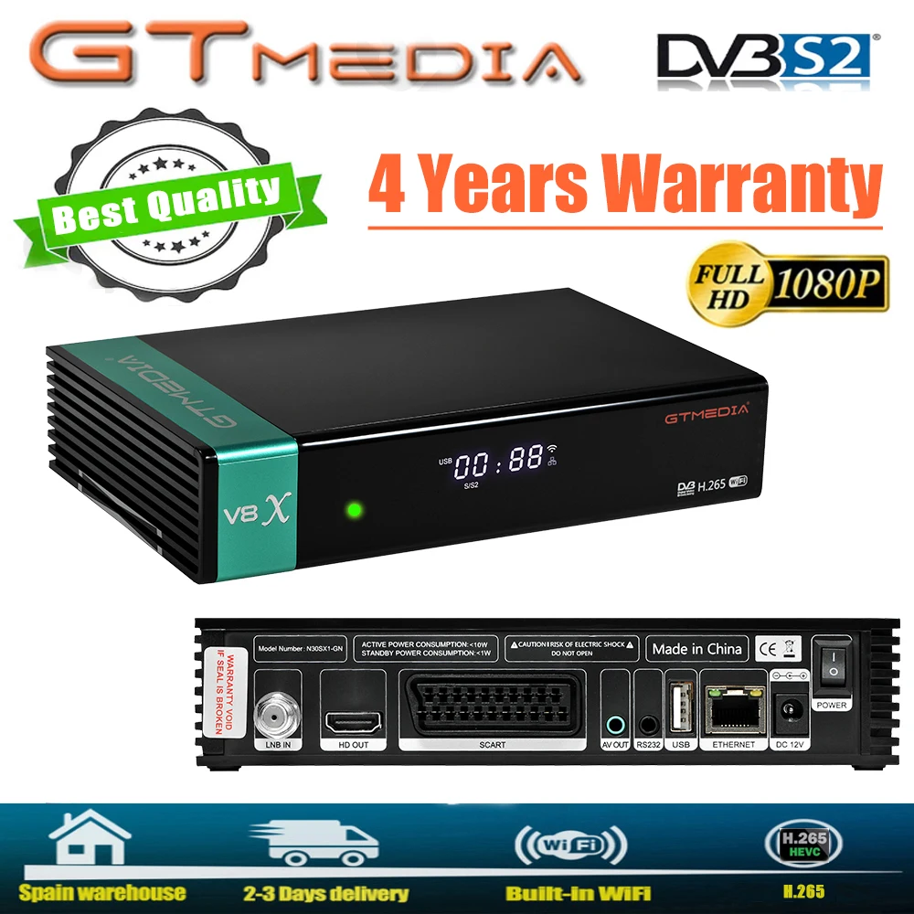 Новейший спутниковый декодер GTmedia V8X такой же как V8 Nova Honor DVB S2 Freesat V9 Super H.265 HD