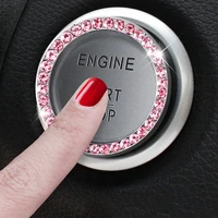 auto car bling decorative accessories automobiles start switch button decorative diamond rhinestone ring circle trims