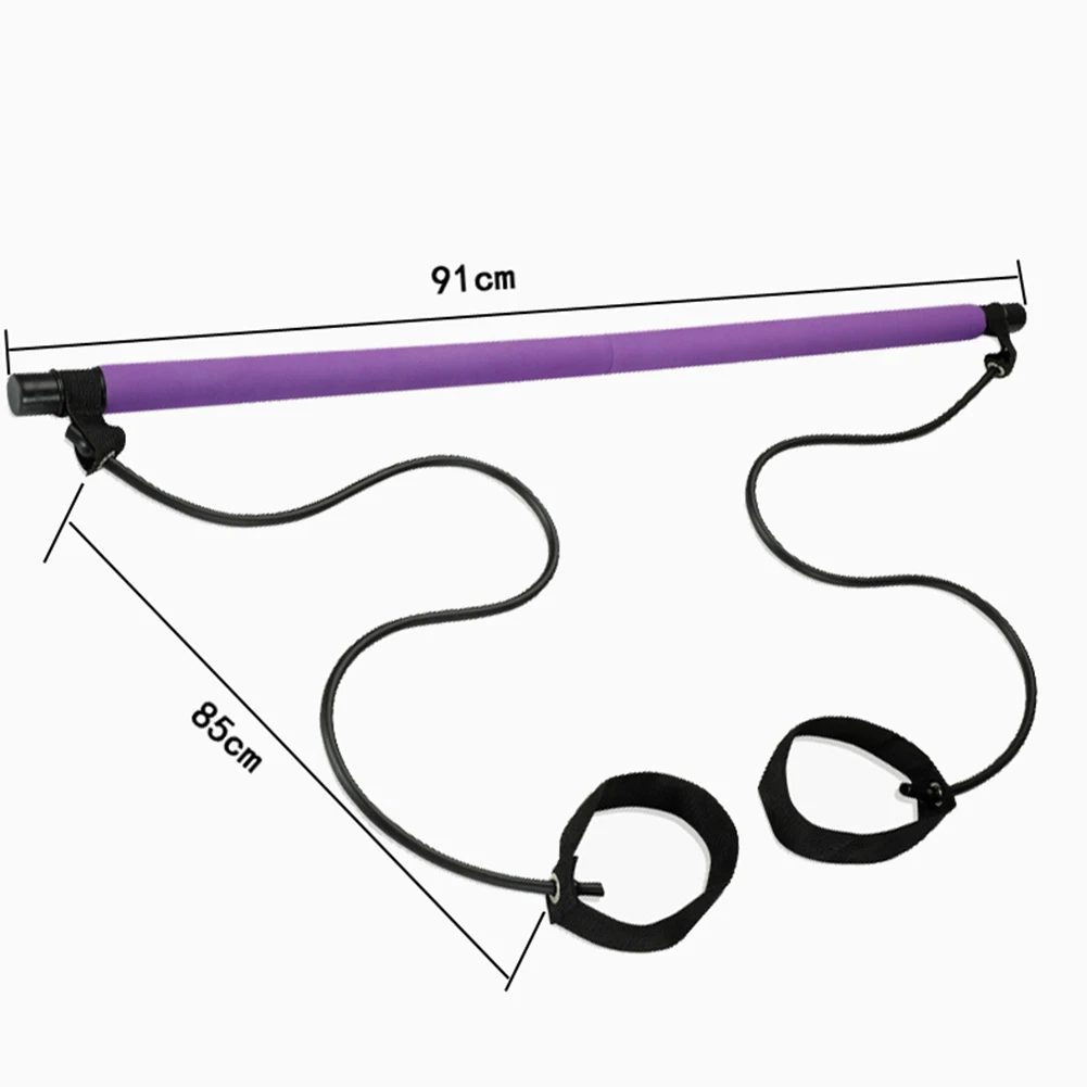 

Portable Pilates Bar Stick with Resistance Band Lightweight Resistance Band Toning Bar Yoga for Gym Home Fitness Sports