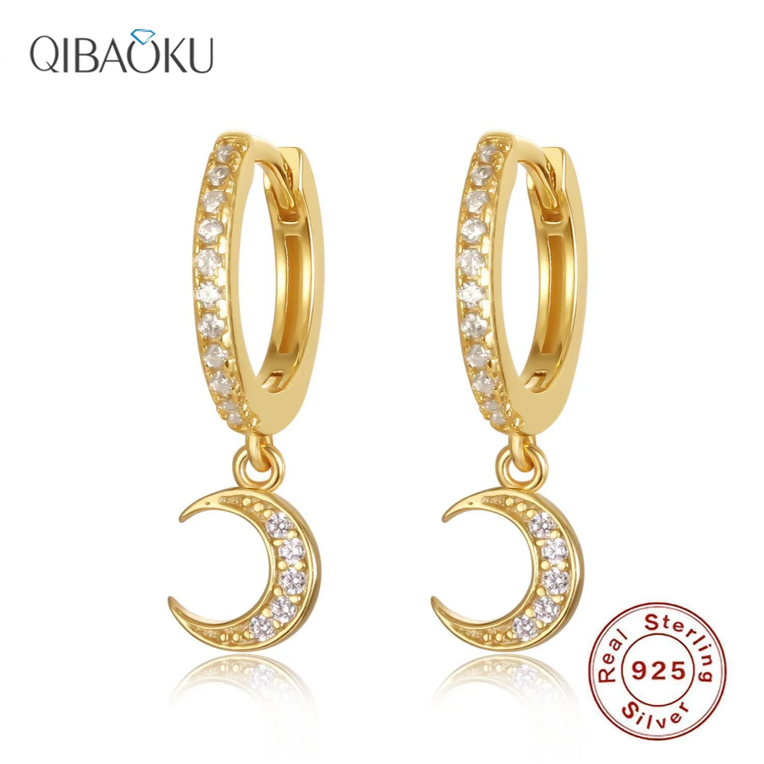 

Mini Crescent Moon S925 Sterling Silver Earrings Gold Color Hoop Earrings for Women Cute Circle Earrings Fine Jewelri Earings