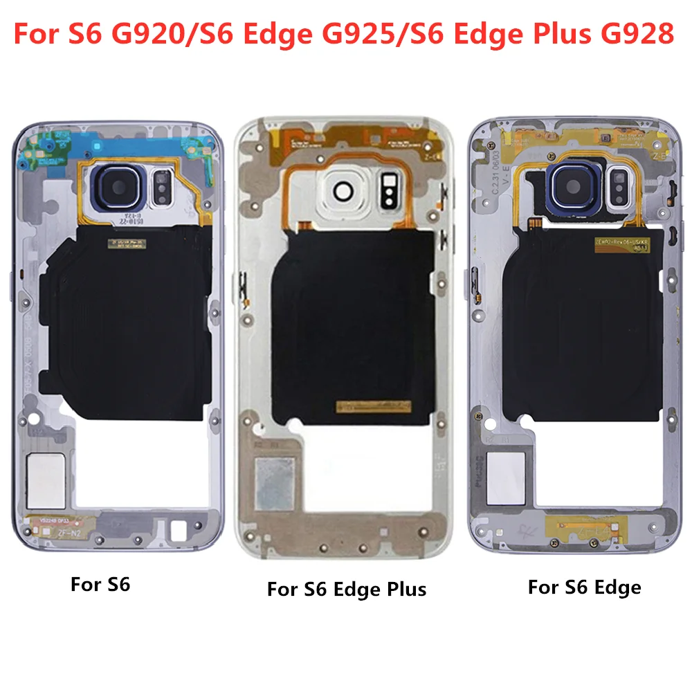 10 шт./лот оригинальная средняя рамка Корпус пластина ободок для Samsung Galaxy S6 G920F edge