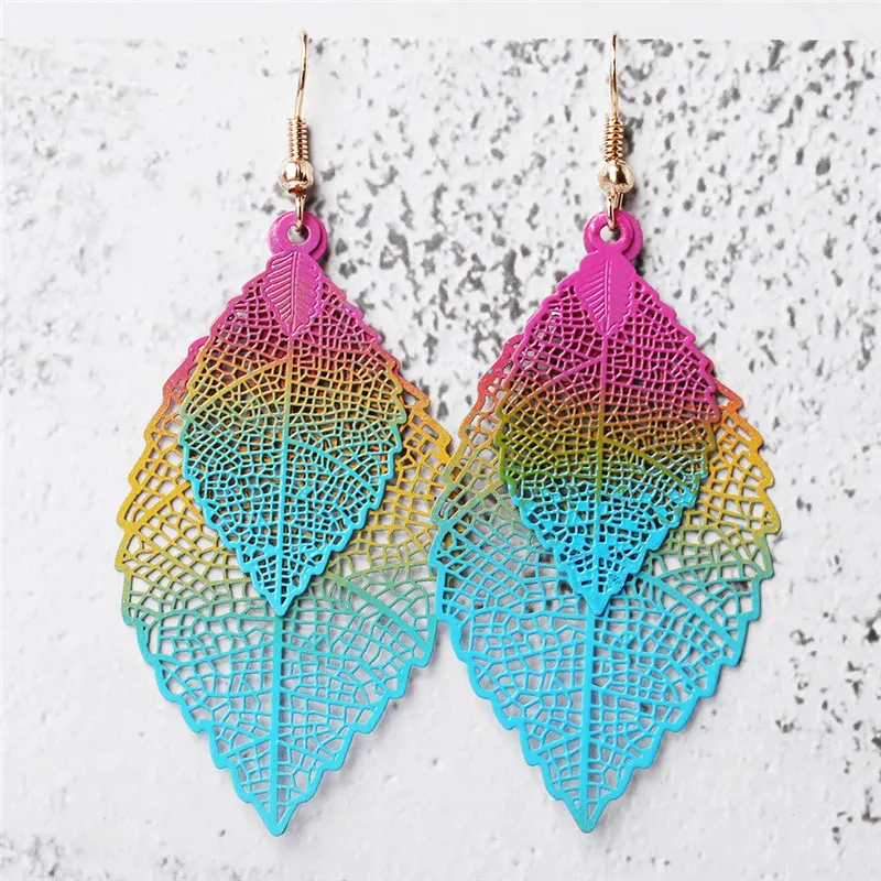 Женские серьги в виде листьев уникальные большие натуральных Подарочная