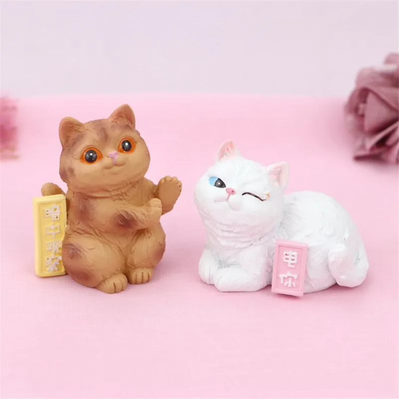 

Cartoon Cat Car Accessories Kawaii Room Decor Desk Ornaments Home Garden Wedding Christmas Decoration Figurine Kids DIY Toy Gift