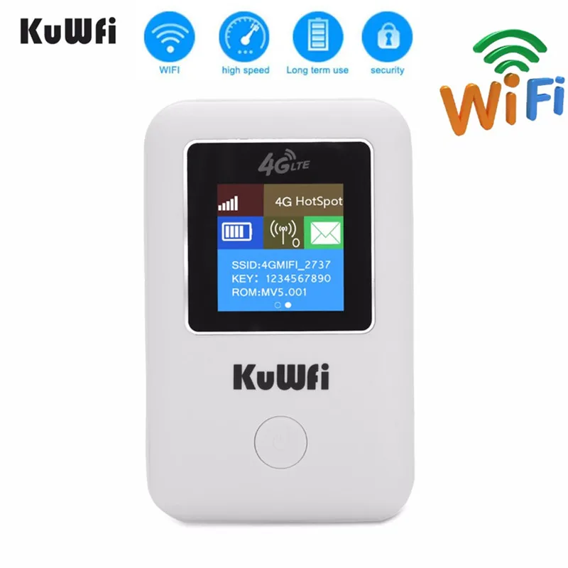 

KuWFI 4G Wifi Router Portable 3G/4G SIM Card Router Unlocked Portable Pocket Wi-fi Hotspot Card Wi-fi Router With Sim Card Slot