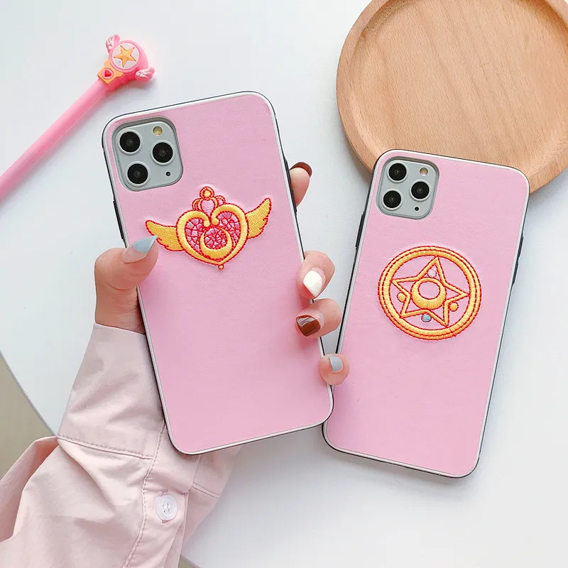 Плюшевый вышитый мультяшный чехол для телефона Сейлор Мун iphone XS Max XR X 8 7 6 Plus милый