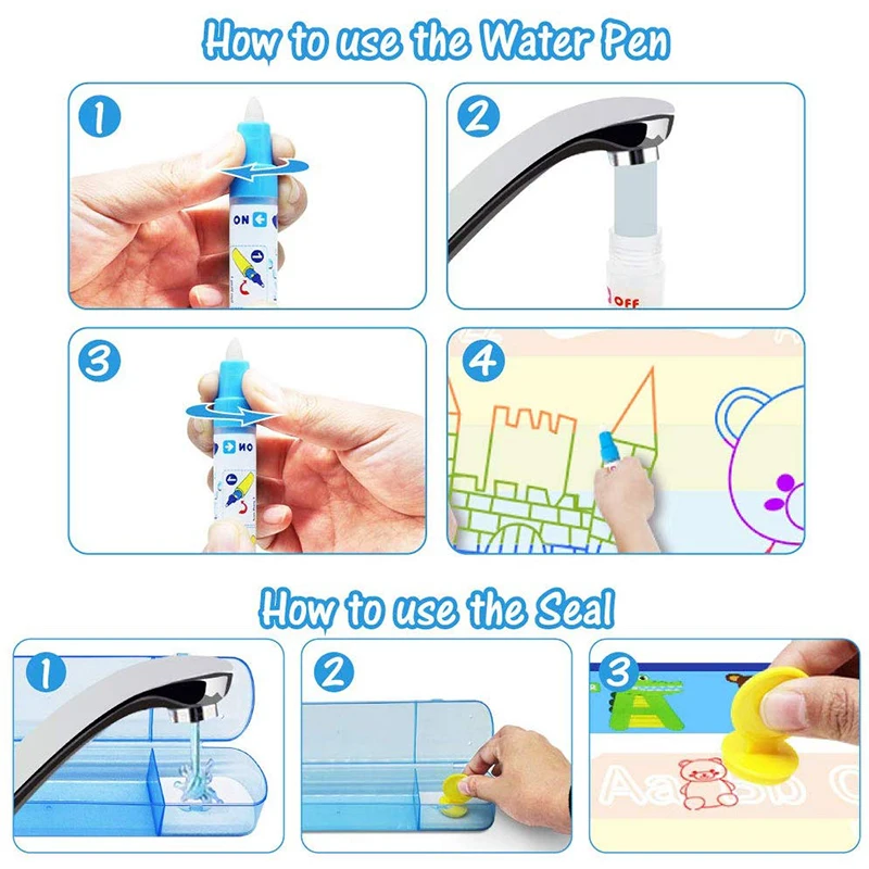 GOOBAT Aqua Magic Doodle, коврик для рисования, коврик для рисования, развивающие игрушки для детей, для малышей, мальчиков и девочек 2, 3, 4, 5, 6, 7, 8 лет