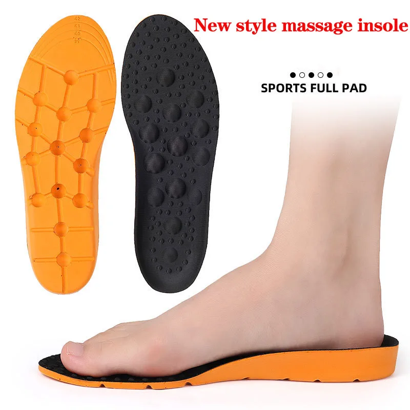 New style massage insoles for men and women, sweat-absorbent and breathable full-padded foot massage insoles can be freely cut