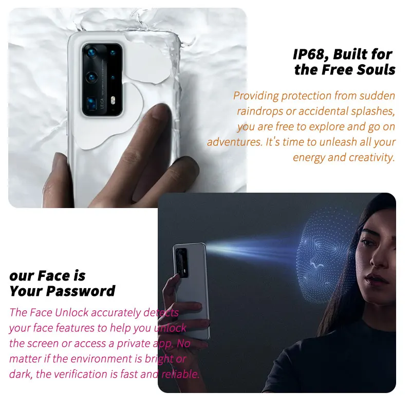 DHL бесплатная доставка глобальная версия Huawei P40 Pro + плюс 5G мобильного телефона 6 58