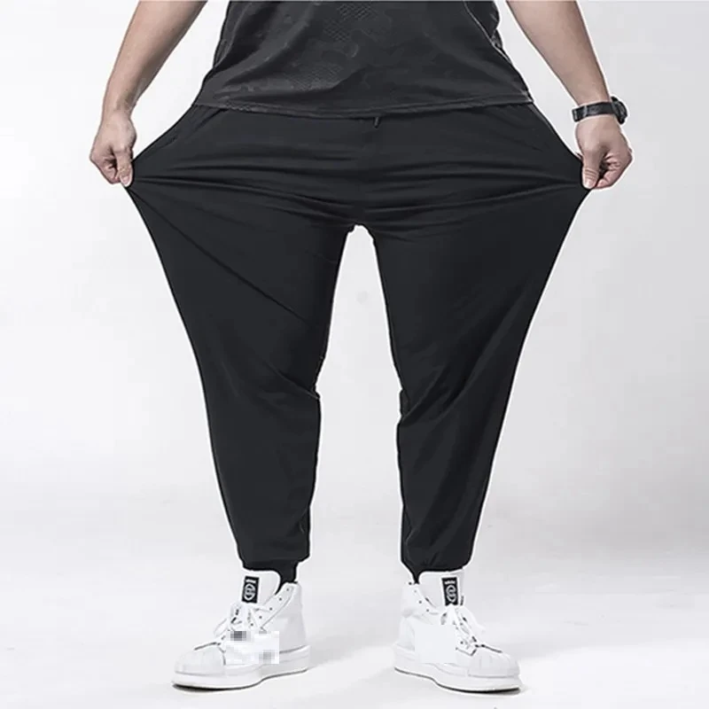 

summer men big sales sweatpants sports Breathable pants cheap plus size 7XL 8XL casual thin pants elasticity Stretch pants black