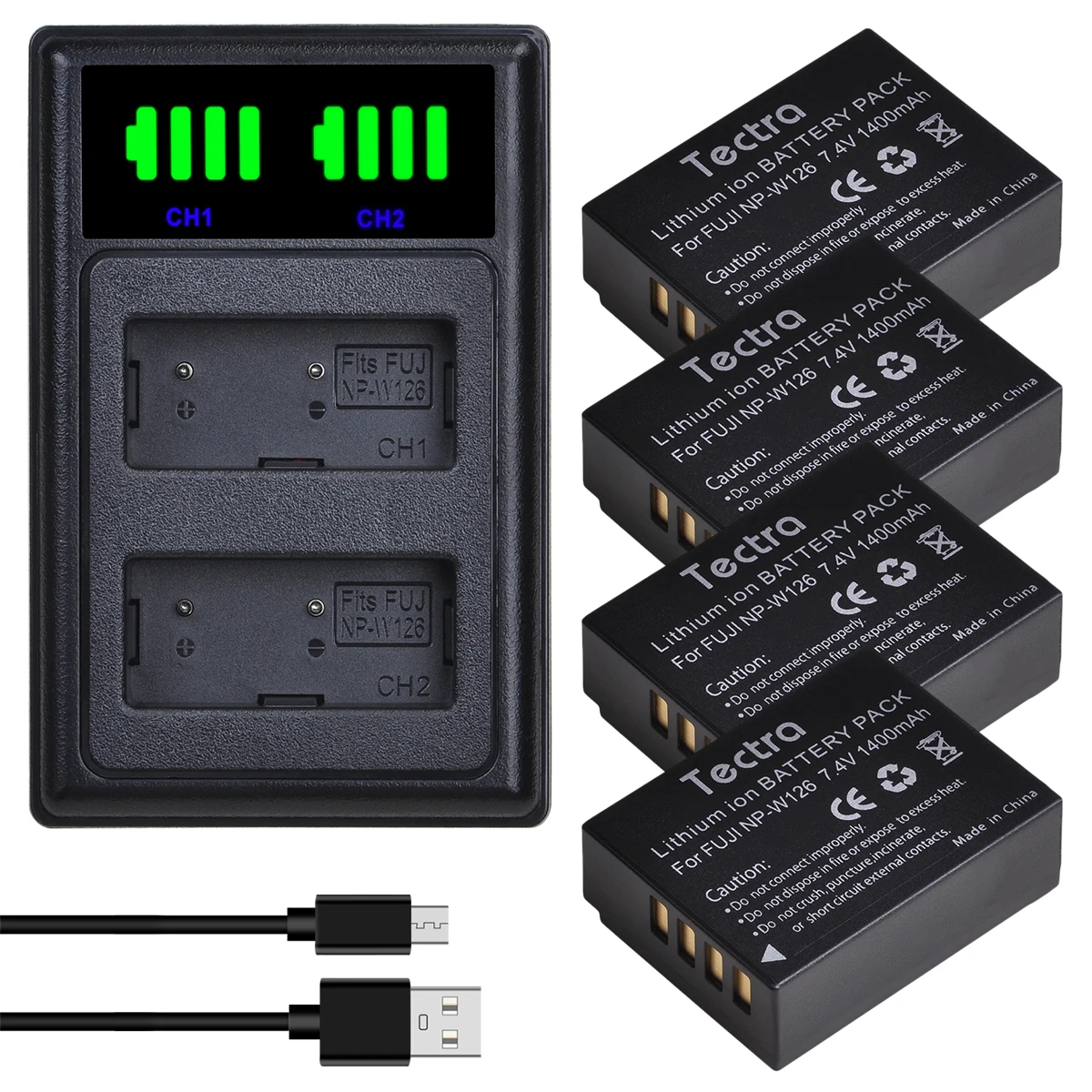 

4x1400mAh NP-W126 NP W126 NP-W126S W126S литий-ионные батареи + двойное зарядное устройство со светодиодной подсветкой для Fuji X-Pro1 XT1,HS30EXR HS33EXR X PRO1