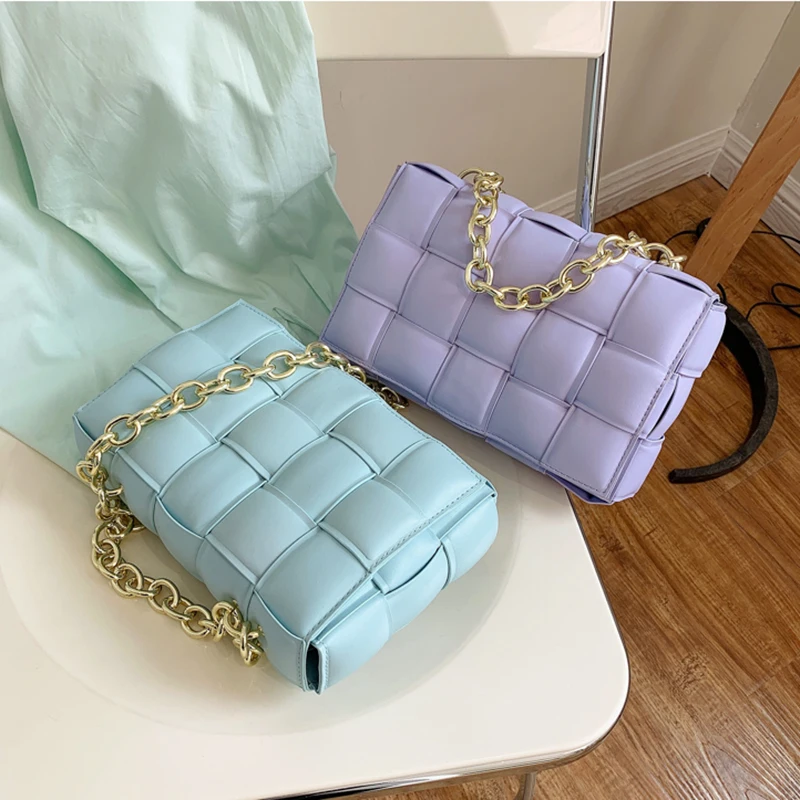 

Designer Women's Messenger Bags 2022 High Quality Handbag Chain Shoulder Bag Luxury Female Crossbody Bags Lady Weave Flap Bags