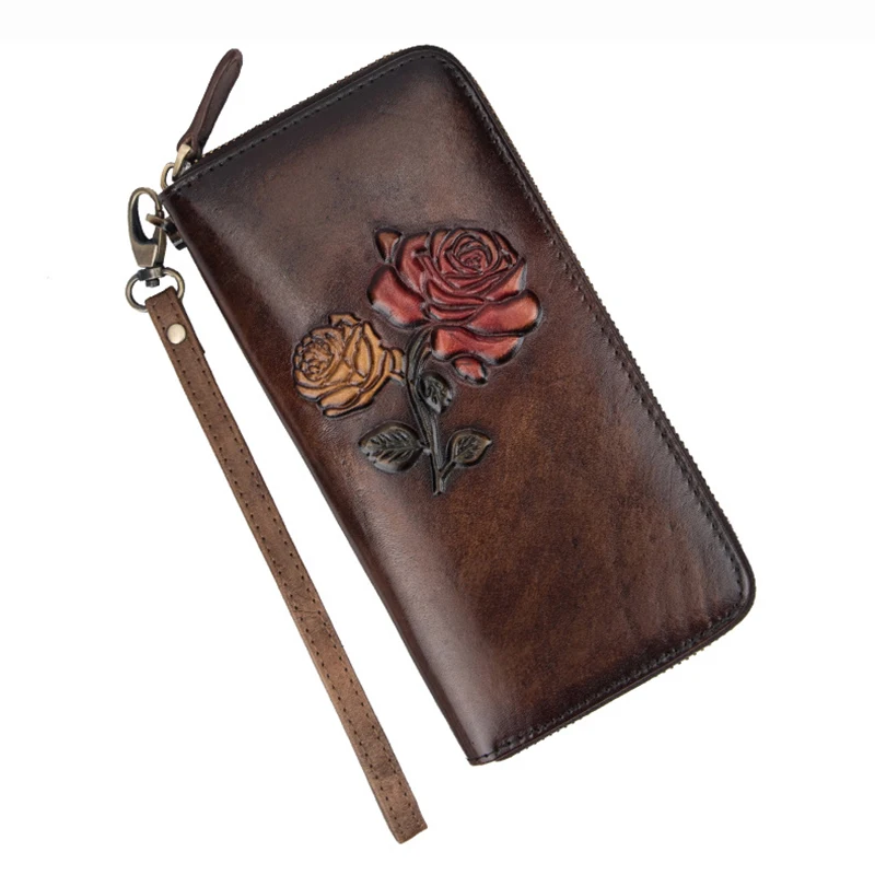 Женский кошелек клатч из натуральной кожи с принтом|Женские кошельки| |