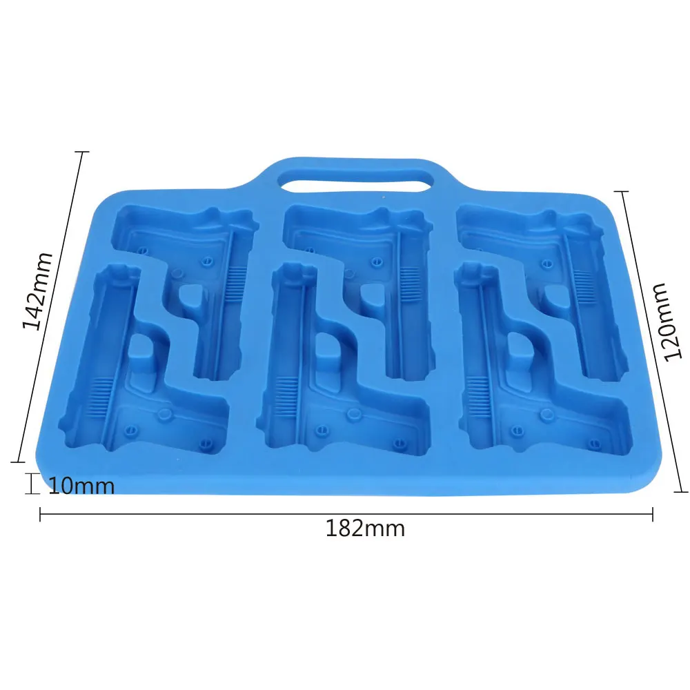 

Whiskey Cocktail Ice Cube Mold DIY Ice Cube Maker TPR Rubber Mold Pistol Handgun Shape Ice Cream Popsicle Kitchen Bar Supplies