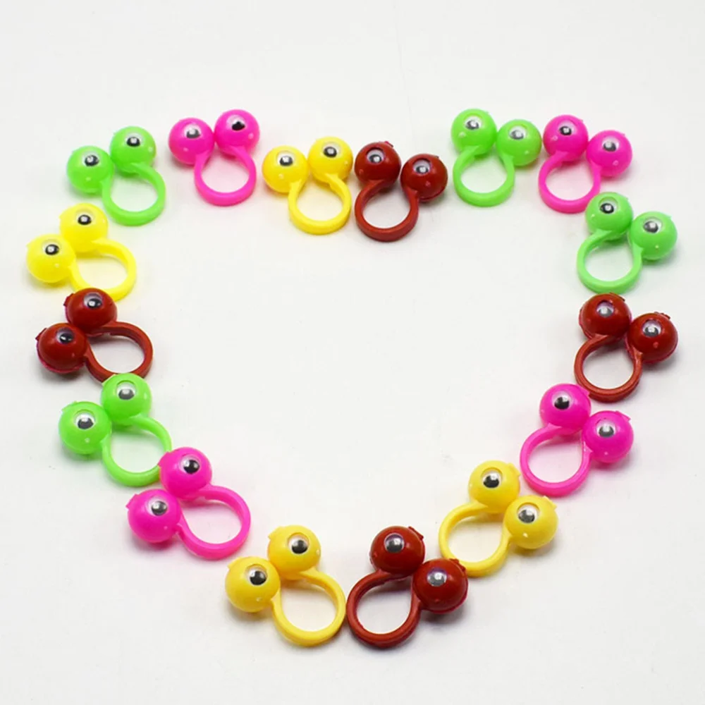 

50PCS Eye Finger Puppet Rings Eyeball Rings Finger Party Props - Size (Random Color)