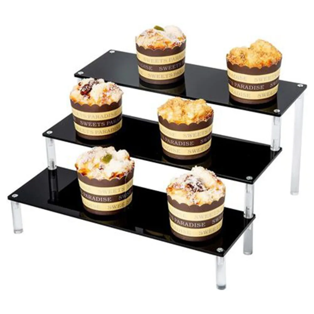 

1 Piece Acrylic 3-layer Display Rack Cake Jewelry Perfume Car Model 3 Step Ladder Display Stand Risers Shelf Display Rack