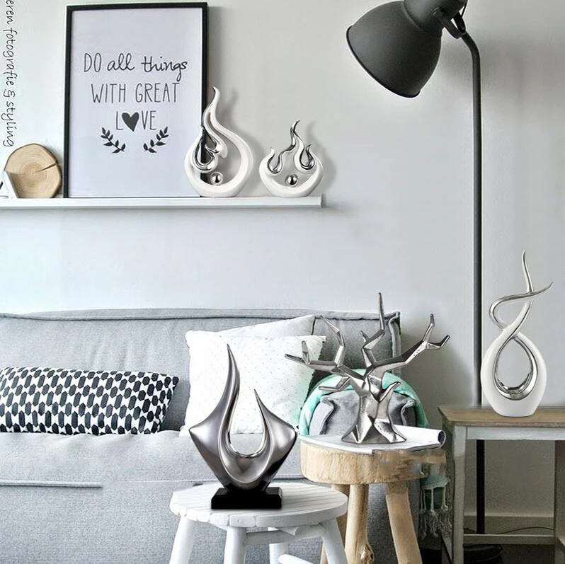 Современные креативные керамические аксессуары в форме белого огня украшения