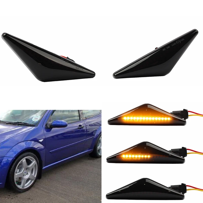 

For Ford Focus MK1 1998-2004 Modeo MK3 2000-2007 Dynamic LED Side Marker Signal Light Turn Signal Light Flash Decoration 2pcs