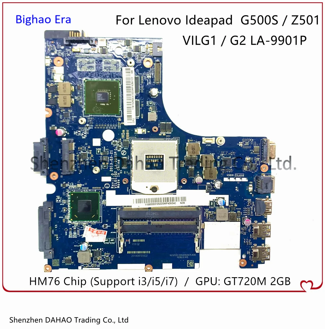 

VILG1 / G2 LA-9901P Mainboard For Lenovo Ideapad G500S Z501 Laptop Motherboard With HM76 Chip GT720M 2G-GPU 100% Fully Tested