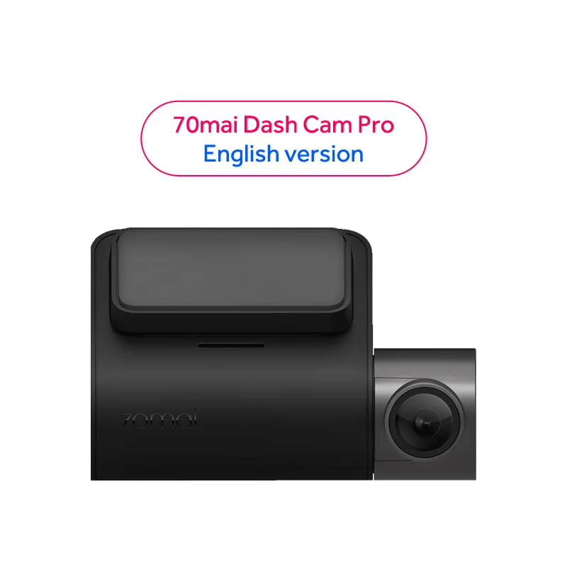 English version Купон-197,73 руб Видеорегистратор Xiaomi 70mai Dash Cam Pro, Разрешение 2592x1944, Обзор 140°, F/1.8, доп. модулей GPS активирует ADAS, поддержка WDR, Режим парковки - Название цвета: English version
