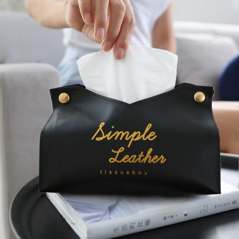 

Highquality Tissue Case Box Container PU Leather Retro Simple Home Car Towel Napkin Papers Bag Holder Box Case Pouch Table Decor