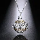 Двухцветное винтажное ожерелье в форме сердца, клетка для ароматерапии, диффузор эфирного масла, подвеска в виде музыкального шара 16 мм, модные женские украшения