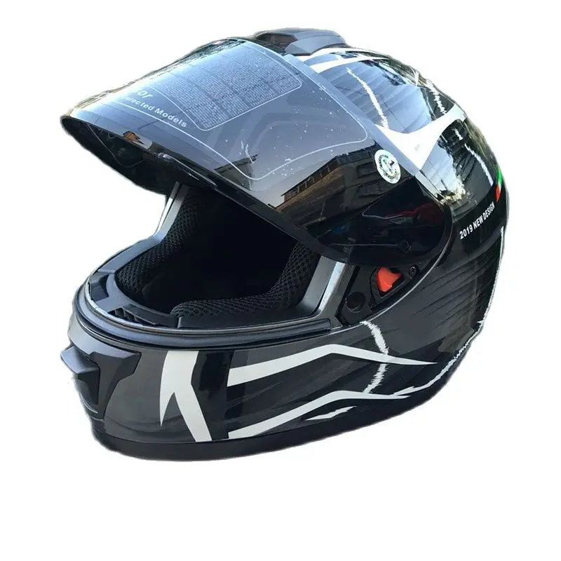 Серый молниевый шлем с открытым лицом для скутера мотоцикла мотоциклетного