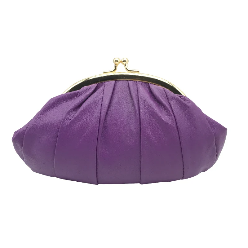 purple1028 NICOLE& CO Кошелек для монет из натуральной кожи Женский кошелек из овечьей кожи с металлическим замком Держатель для карт кошелек новая маленькая сумка - Цвет: purple1028