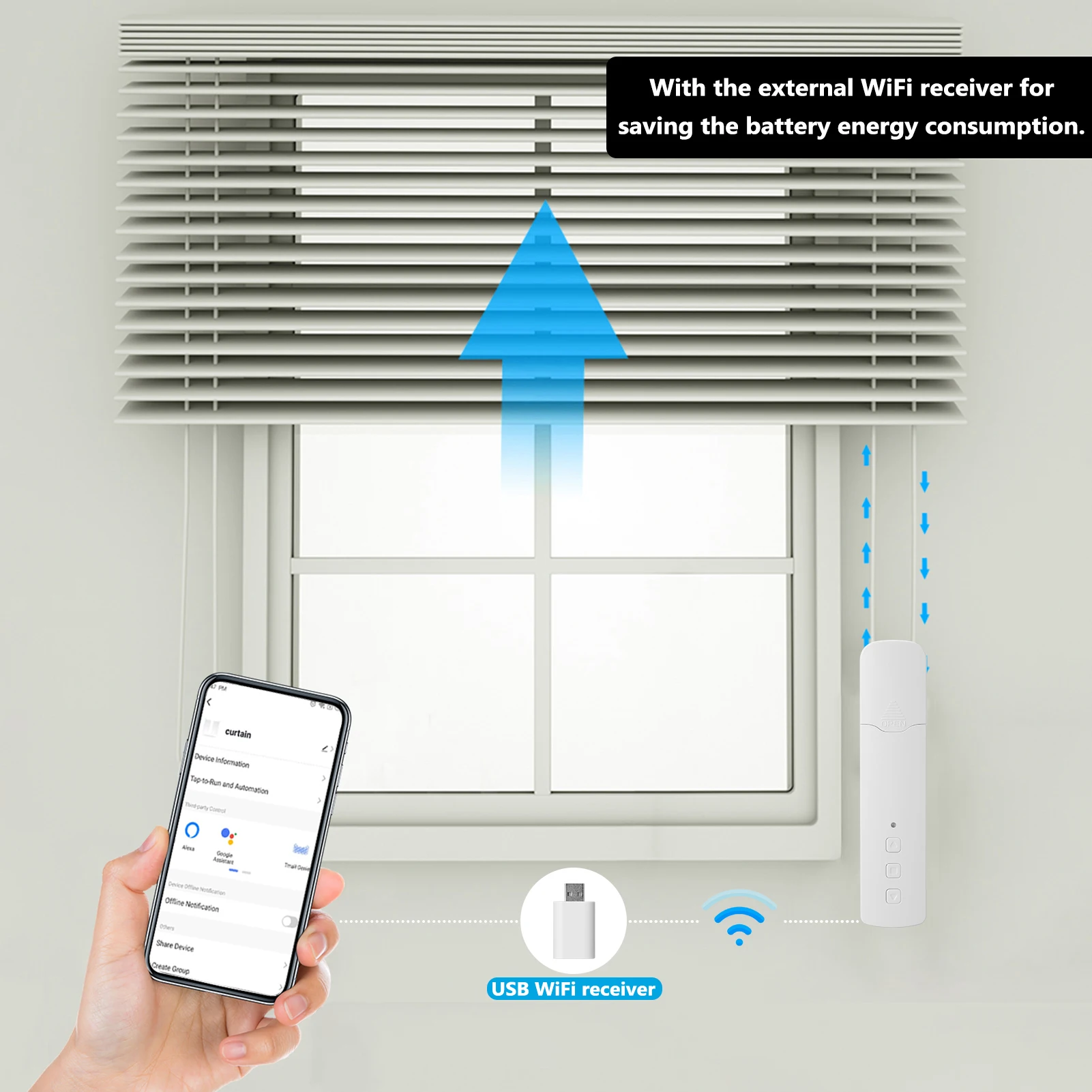 

Tuya WIFI Intelligent Curtain Motor Intelligent Home Hotel Electric Curtain Motors APP Control Remote-Control Voice Control