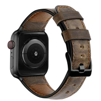 leather strap for apple watch band 44mm 41mm 45mm 40mm 42mm 38mm retro cow watchband bracelet iwatch series 7 3 4 5 se 6