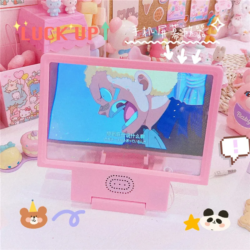 Розовый мобильный телефон Экран усилитель увеличительное HD видео держатель