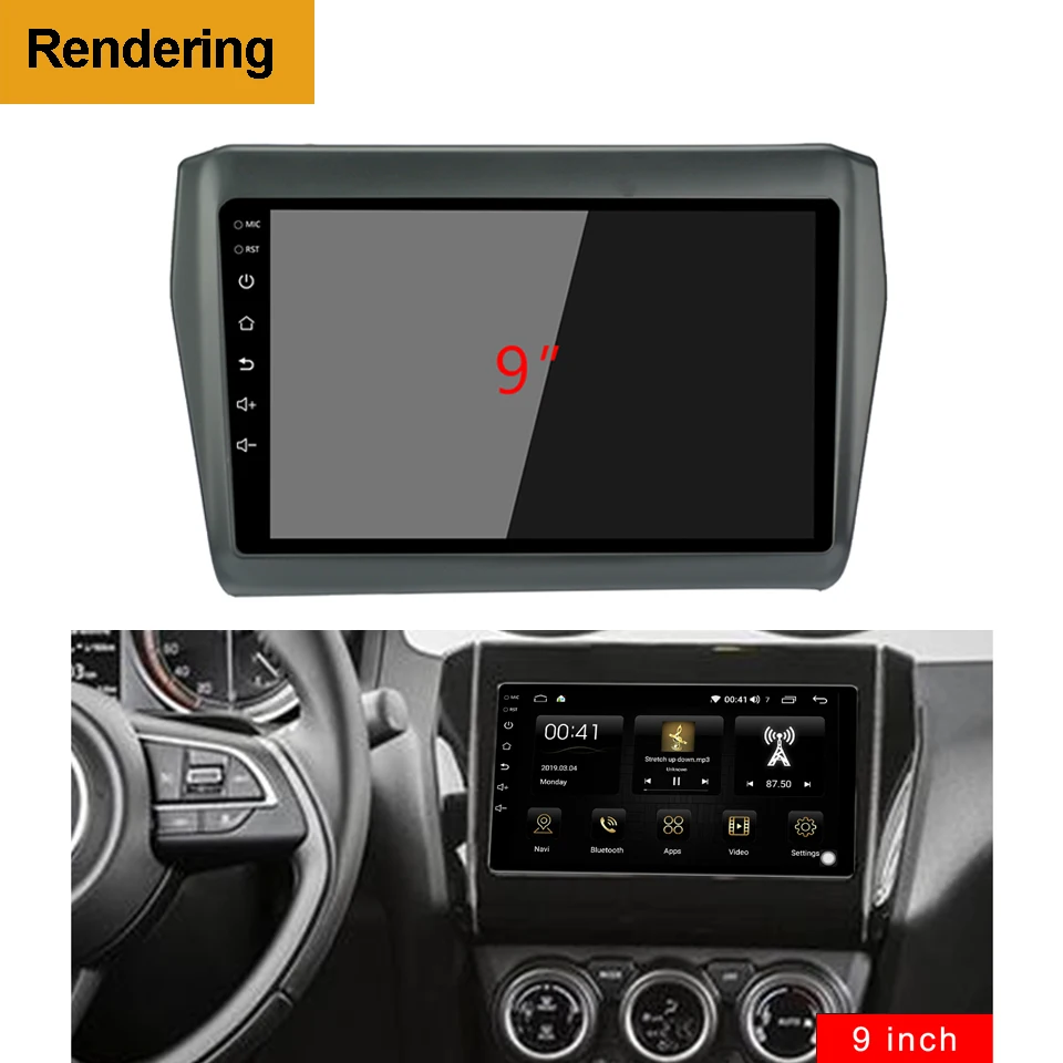 2Din 1Din Автомобильная CD DVD рамка аудио адаптер приборная панель 9 дюймов для SUZUKI SWIFT
