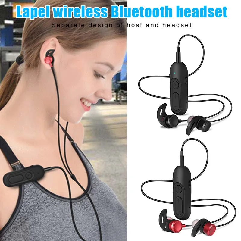 Приемник Bluetooth гарнитуры с креплением на лацкан спортивный Стерео