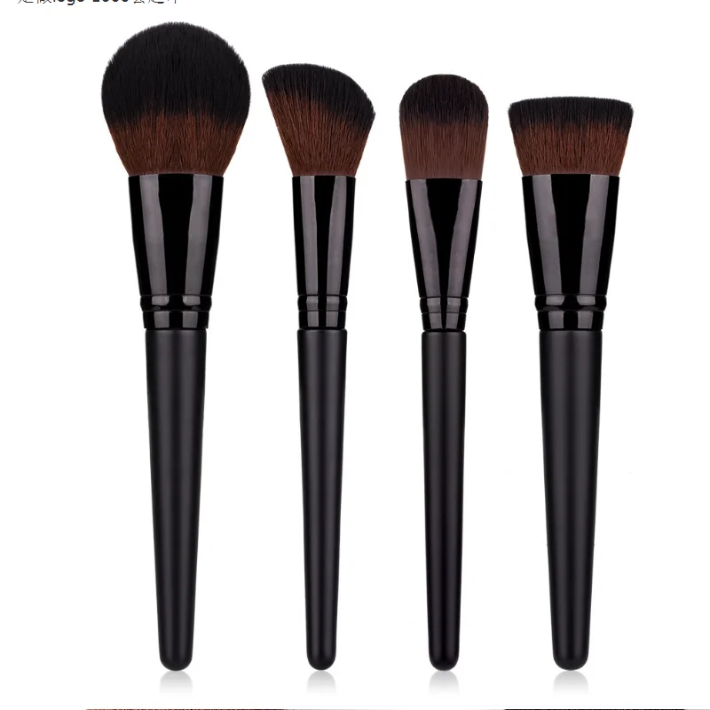 

4 Pcs Makeup Brush Suits Contour Foundation Powder Eyeshadow Highlight Concealer Eyebrow Lips Eyeliner Black Make Up Tool Sets