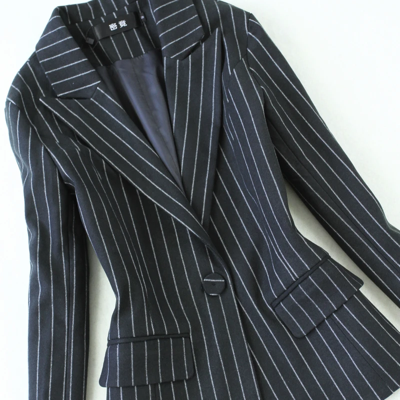 Женская зимняя одежда новинка полосатый шерстяной костюм большого размера с