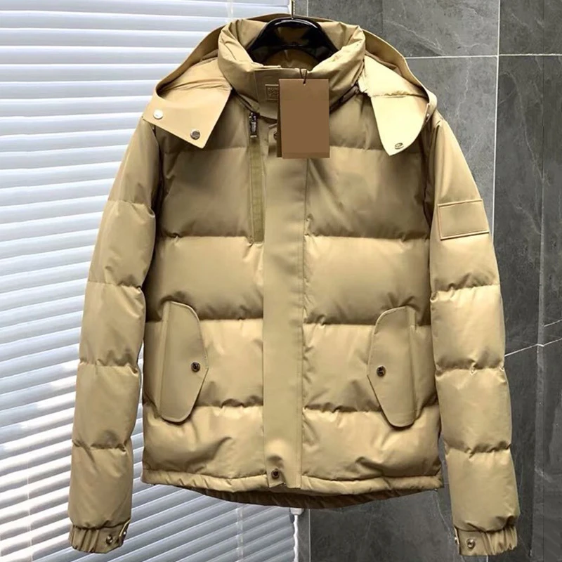 2021New Winter Men And women New British Style Thickened Warm Short Hooded Business Leisure Down Jacket North mens jacket