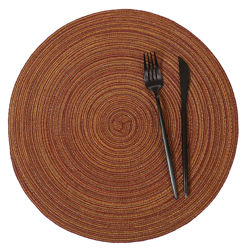 4 шт./лот круглая переплетенная подстилка Модный хлопковый коврик для обеденного