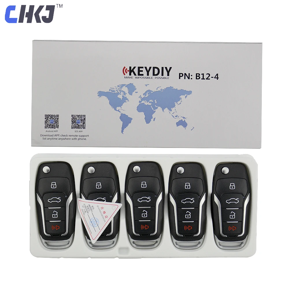 CHKJ 5 шт./лот KEYDIY KD B Series B12 4 кнопки для URG200 KD900 KD200 X2 Mini Key программатор F Style