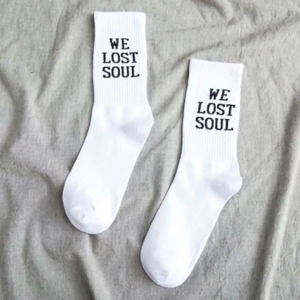 Мужские повседневные хлопковые носки с мультяшными надписями модные новые