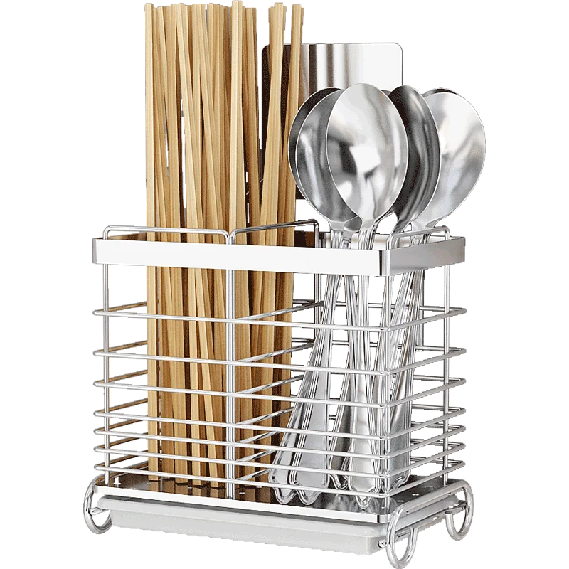 Настенный кухонный контейнер из нержавеющей стали 304 с двойной сеткой для